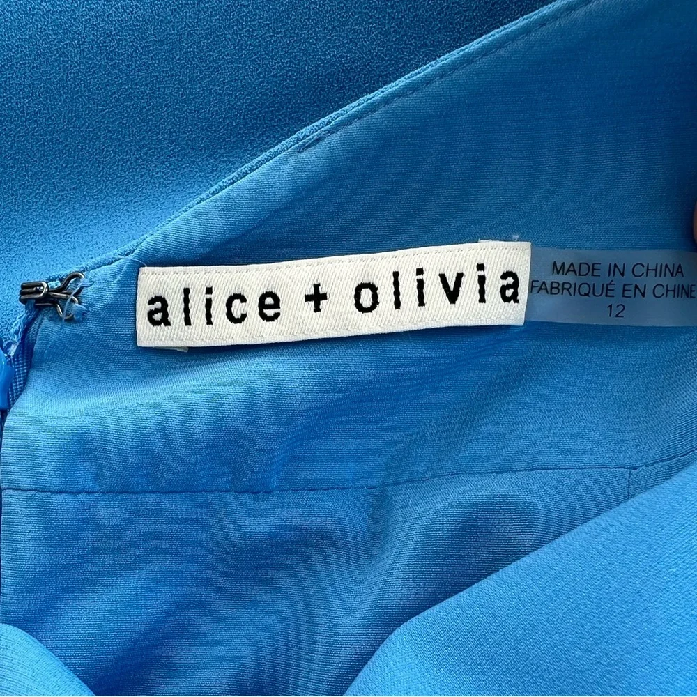 Alice & Olivia Blue Halter Kristy Dress size 12 - Picture 4 of 16